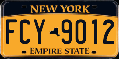 NY license plate FCY9012