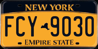 NY license plate FCY9030