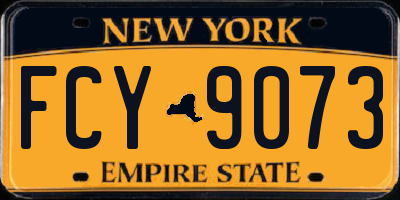 NY license plate FCY9073
