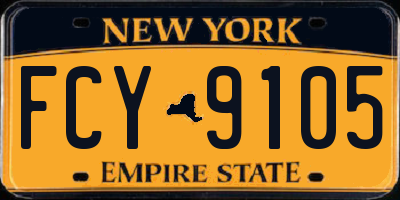 NY license plate FCY9105