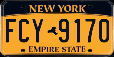 NY license plate FCY9170