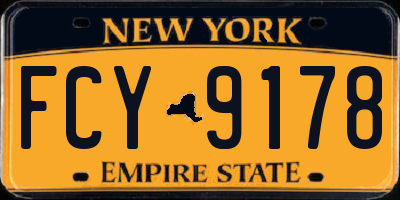 NY license plate FCY9178
