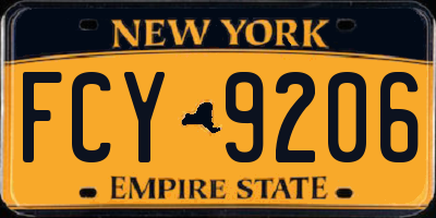 NY license plate FCY9206