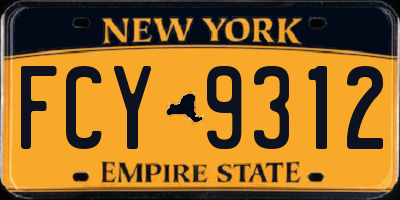NY license plate FCY9312