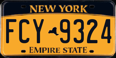 NY license plate FCY9324