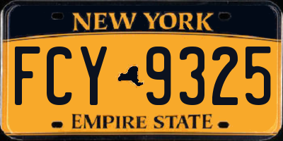 NY license plate FCY9325