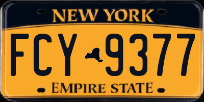 NY license plate FCY9377