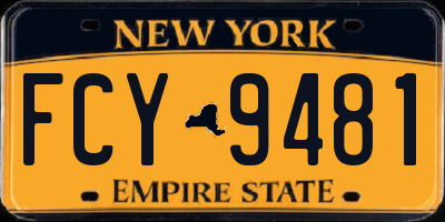 NY license plate FCY9481