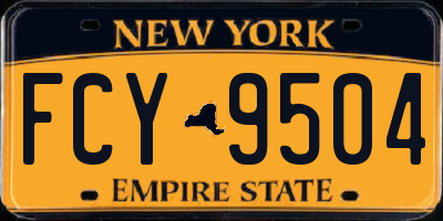 NY license plate FCY9504