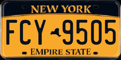 NY license plate FCY9505
