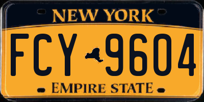 NY license plate FCY9604