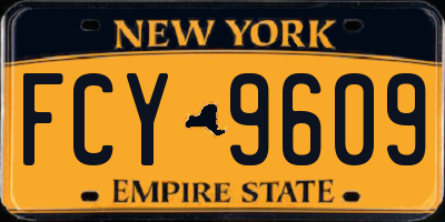 NY license plate FCY9609