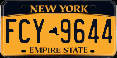 NY license plate FCY9644