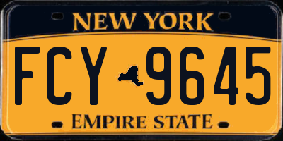 NY license plate FCY9645