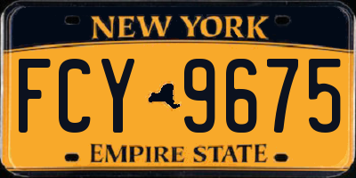 NY license plate FCY9675