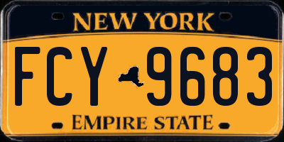 NY license plate FCY9683