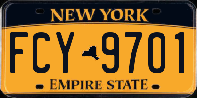 NY license plate FCY9701