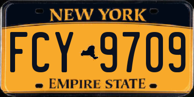 NY license plate FCY9709
