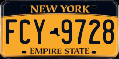 NY license plate FCY9728