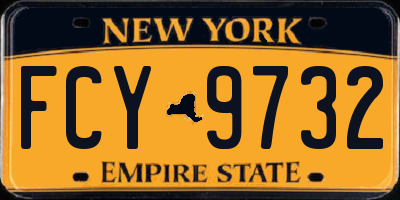NY license plate FCY9732