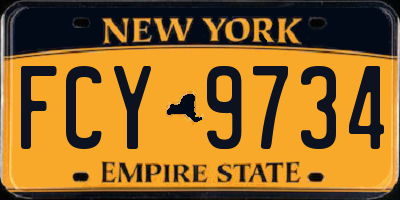 NY license plate FCY9734