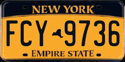 NY license plate FCY9736
