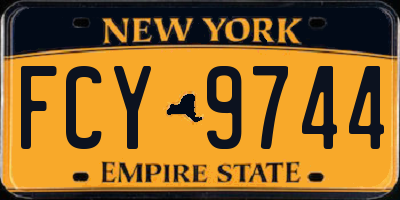 NY license plate FCY9744