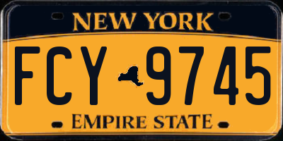 NY license plate FCY9745