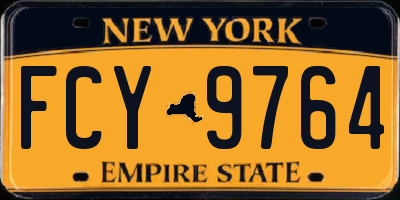 NY license plate FCY9764