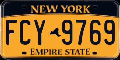 NY license plate FCY9769