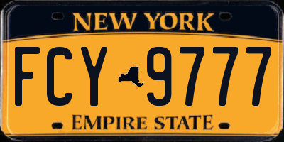 NY license plate FCY9777