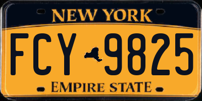 NY license plate FCY9825