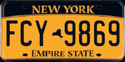NY license plate FCY9869