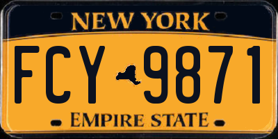 NY license plate FCY9871