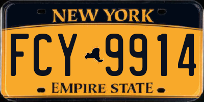 NY license plate FCY9914