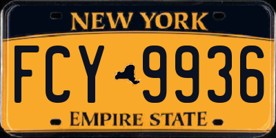 NY license plate FCY9936