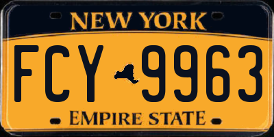 NY license plate FCY9963