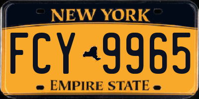 NY license plate FCY9965