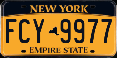 NY license plate FCY9977