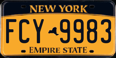 NY license plate FCY9983