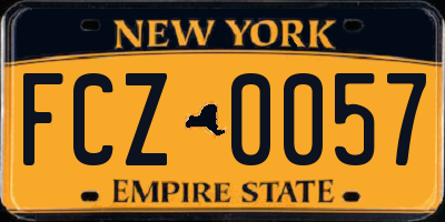 NY license plate FCZ0057