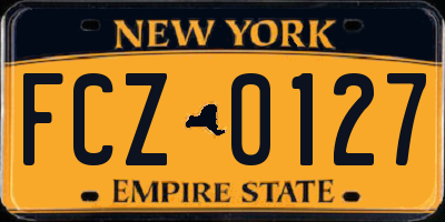 NY license plate FCZ0127