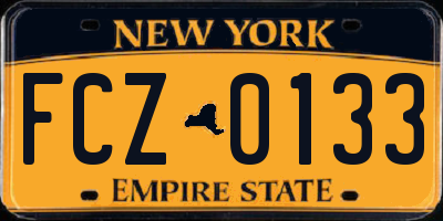 NY license plate FCZ0133