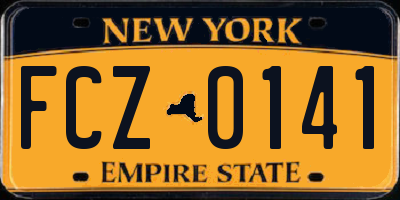 NY license plate FCZ0141
