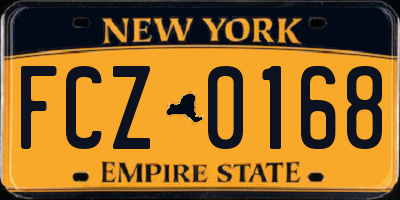 NY license plate FCZ0168