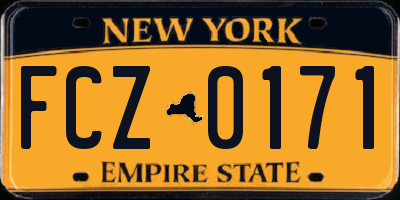 NY license plate FCZ0171