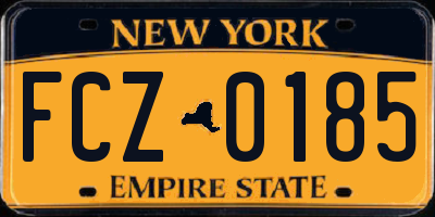 NY license plate FCZ0185