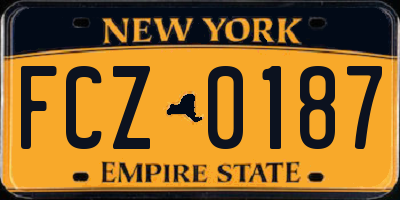 NY license plate FCZ0187