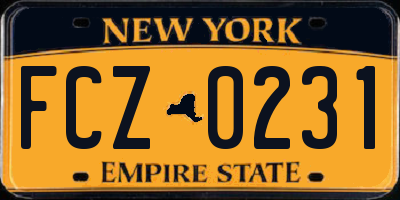 NY license plate FCZ0231