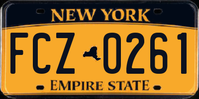 NY license plate FCZ0261